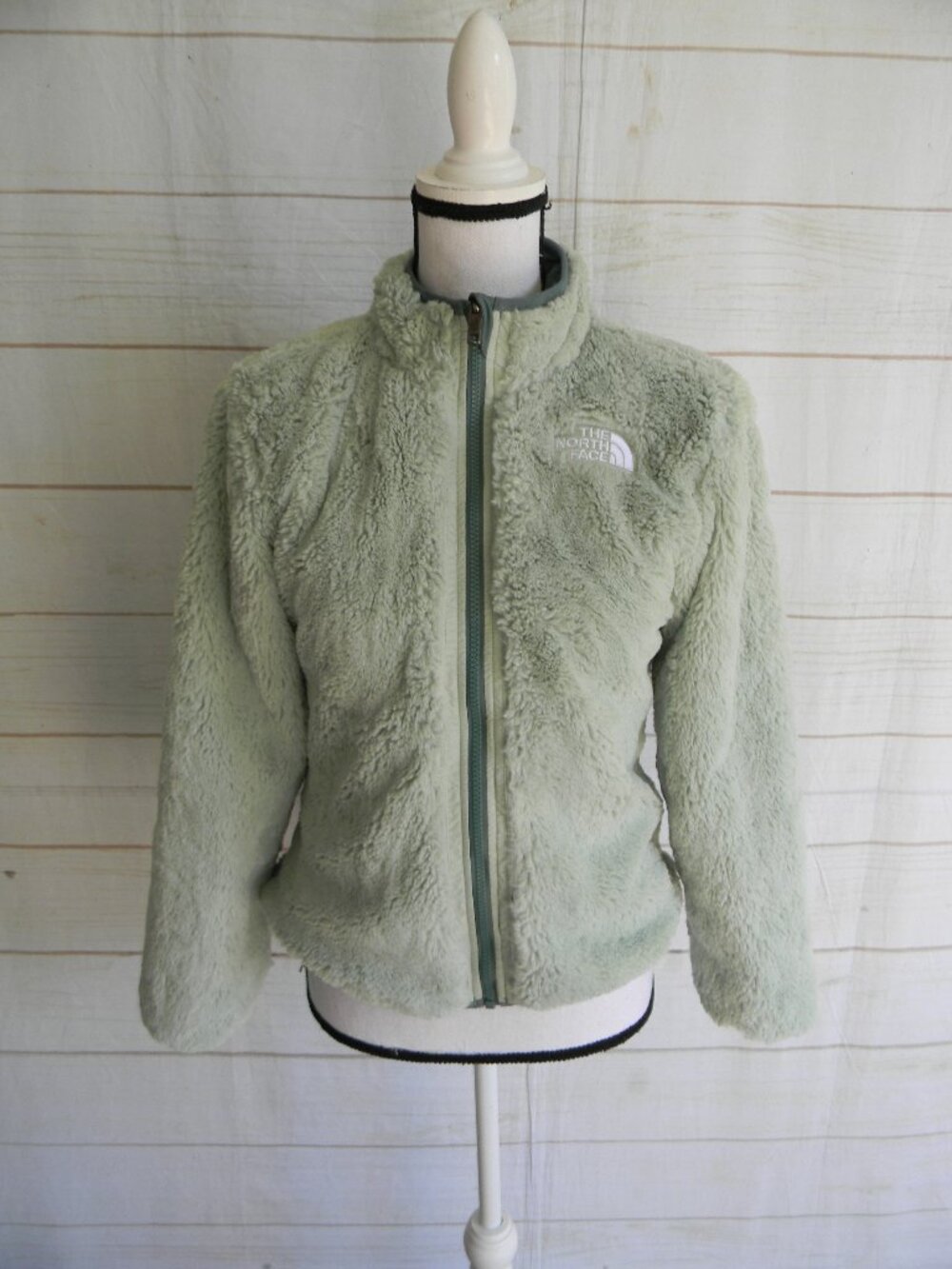 The North Face WM'S GREEN FLEECE/NYLON REVERSIBLE JACKET SZ XS